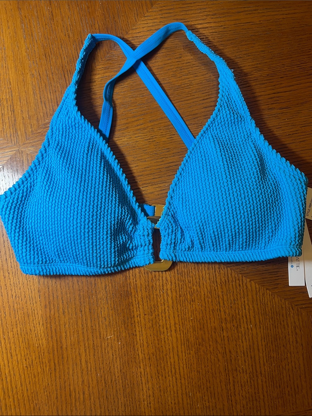 Bleu Rod Beattie 34D Turquoise Textured Triangle Bikini Top B23